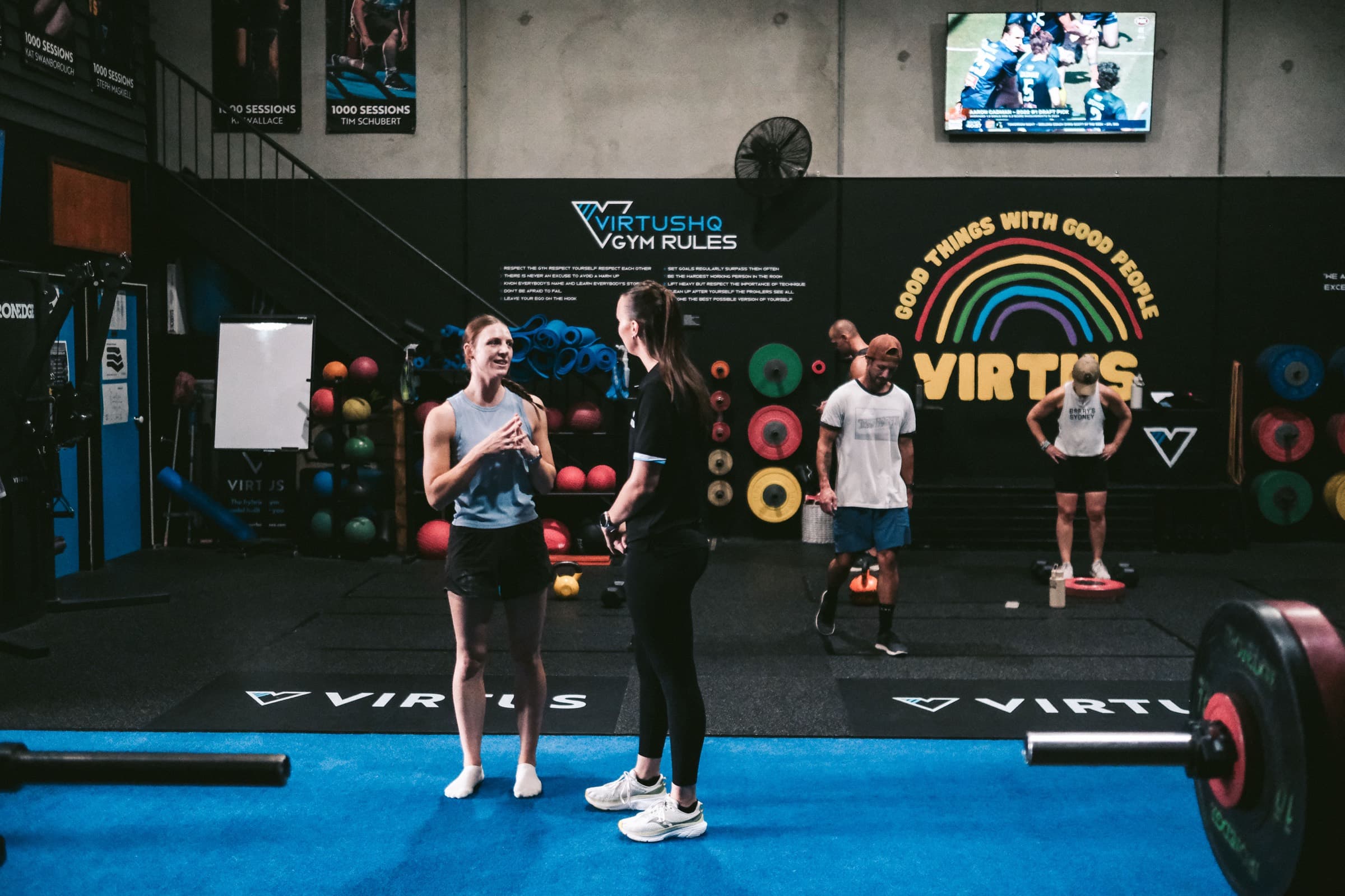 An everyday Virtus member strength training
