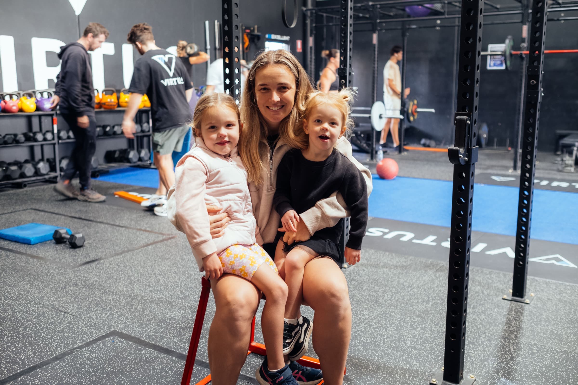A Virtus member's family at the gym