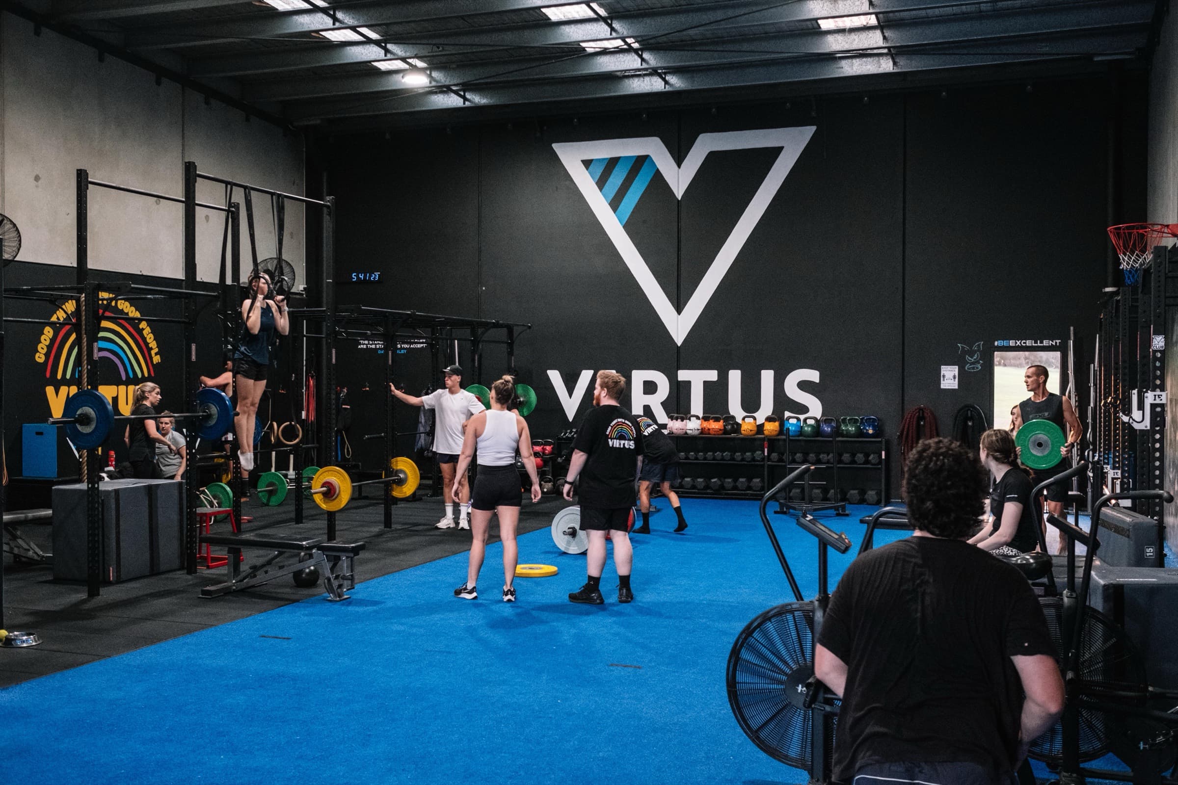 Members following individual programs in a coached Virtus Session